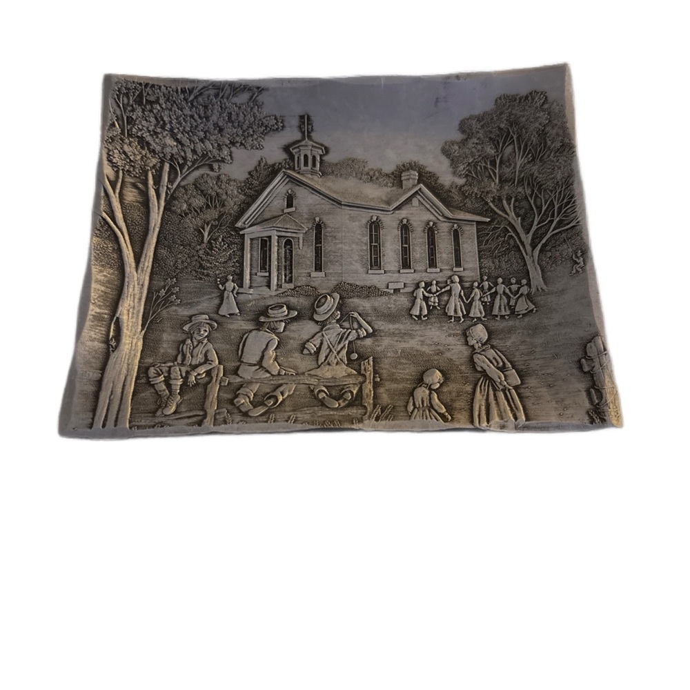 Wendell August Forge Handmade “One Room School House” 5x4 Hammered Aluminum Tray